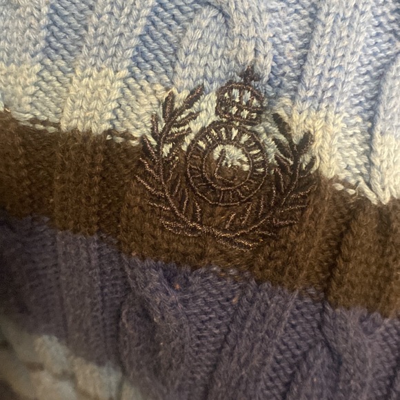 blue yellow black vintage striped knit sweater. Size 1x Liz Claiborne - Picture 3 of 4